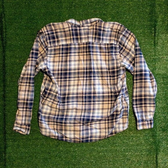 PATAGONIA ORGANIC COTTON MENS PLAID SHIRT BUTTON DOWN BLUE GRAY SIZE XL - Picture 3 of 6